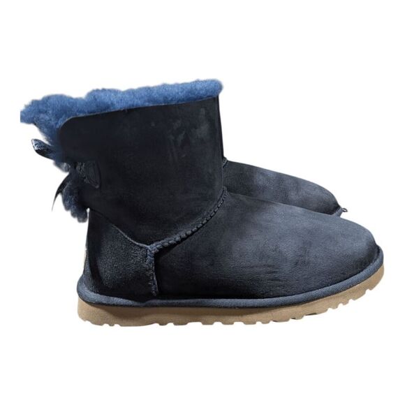 UG Mini Bailey Bow 'Navy' Winter Boot Size 6 - Picture 2 of 9